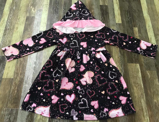 Valentine Hearts Hooded Dress