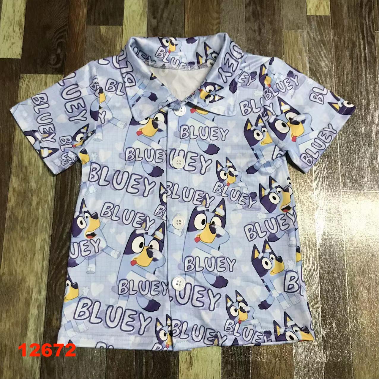 Bluey Blue Short Sleeve Shirt