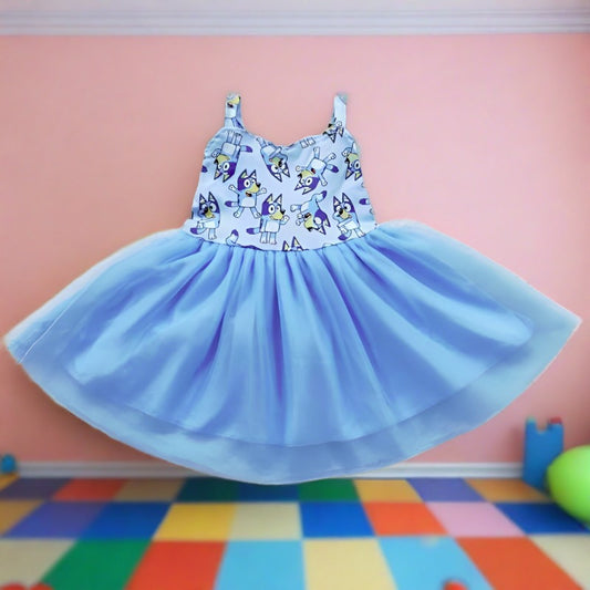 Bluey Tulle Girls' Summer Dress