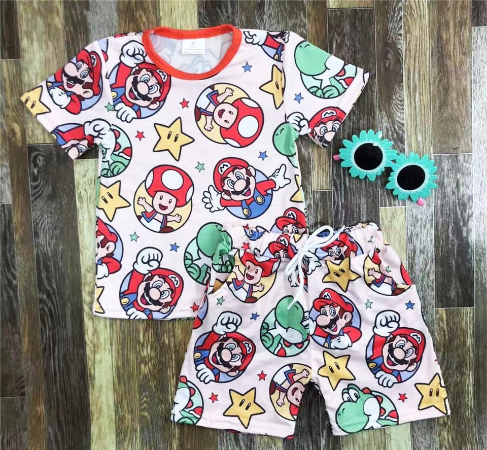 SUPER MARIO Mario Red Short Sleeve Boys Outfit