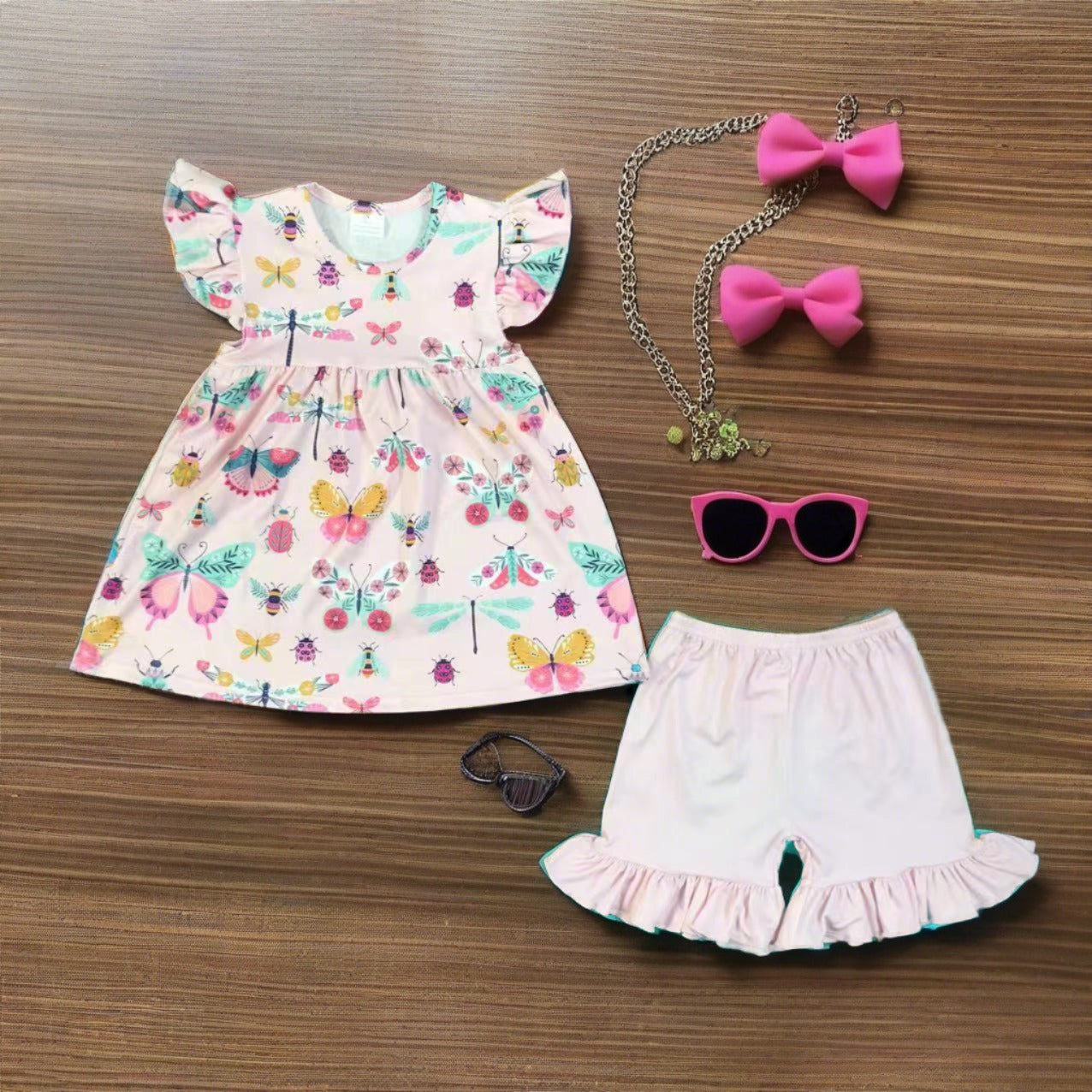 Butterfly's and Bugs Girls Short Set