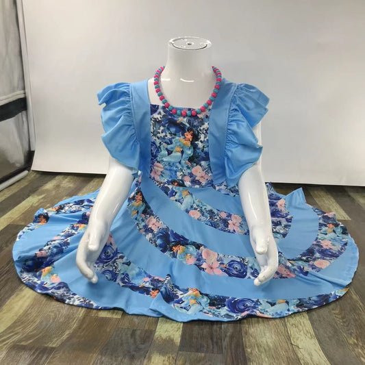 Blue Princess Twirl Girls' Summer Dress