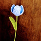 Crochet Blue Tulip ( 1 Flower)