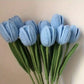 Crochet Blue Tulip ( 1 Flower)