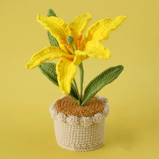 Crochet Potted Yellow Lily