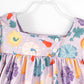 Purple Flower Print Girl Dress